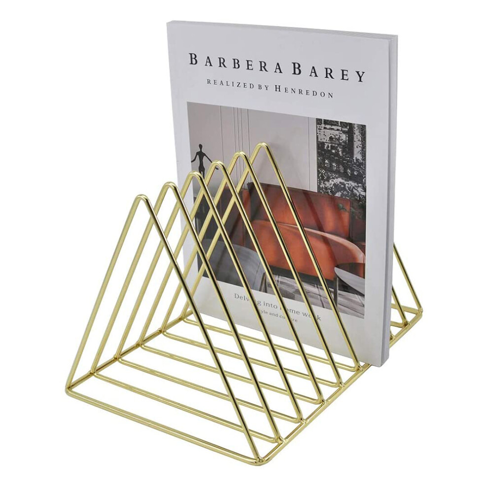 File Holder Organizer Triangle Record Album Holder Magazine Wire Rack Desk Storage Decor For Home Office 9183899066621