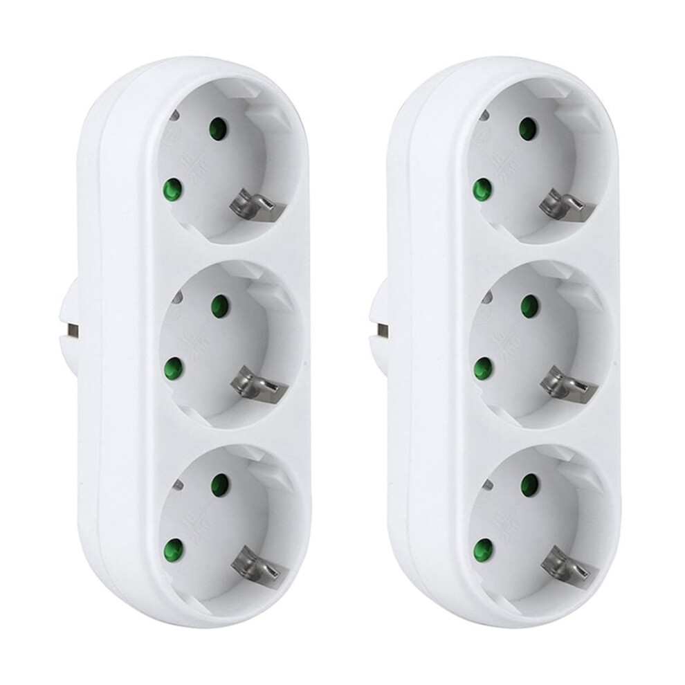 Pack Of 2 3-Way Socket Adapters, 3-Way Multiple Plug Multiple Socket Distributor Sockets 16A/250V 9183899066928