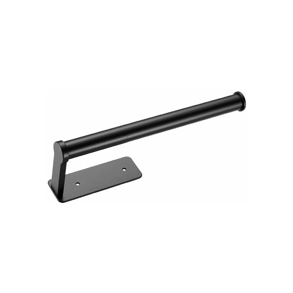 Roll Paper Holder Shelf Paper Towel Space Aluminum Perforated Kitchen Paper Towel Rack Cling Film Storage-Black= 9183899067239