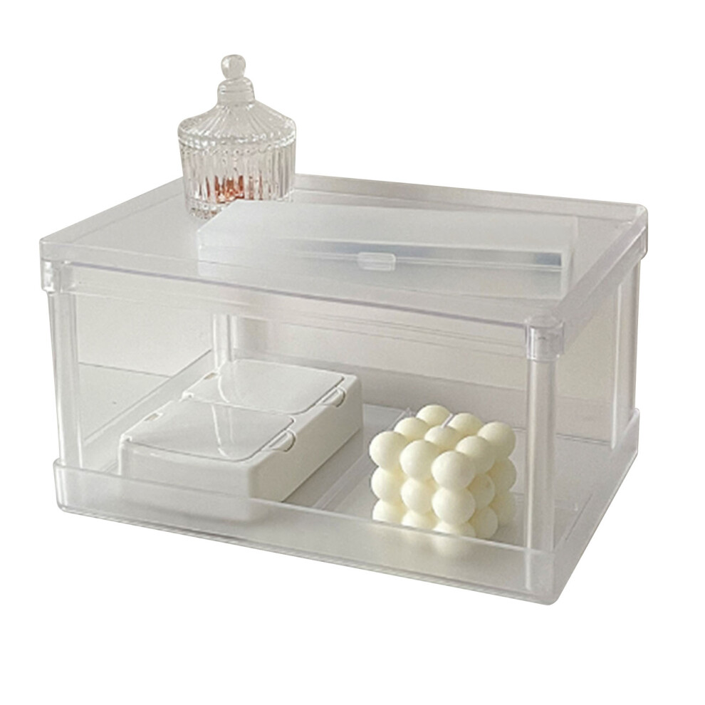 Desktop Storage Rack Organizer Multifunctional Clear Minimalist Style Double Layer Cosmetic Stationery Storage Holder 9183899065235