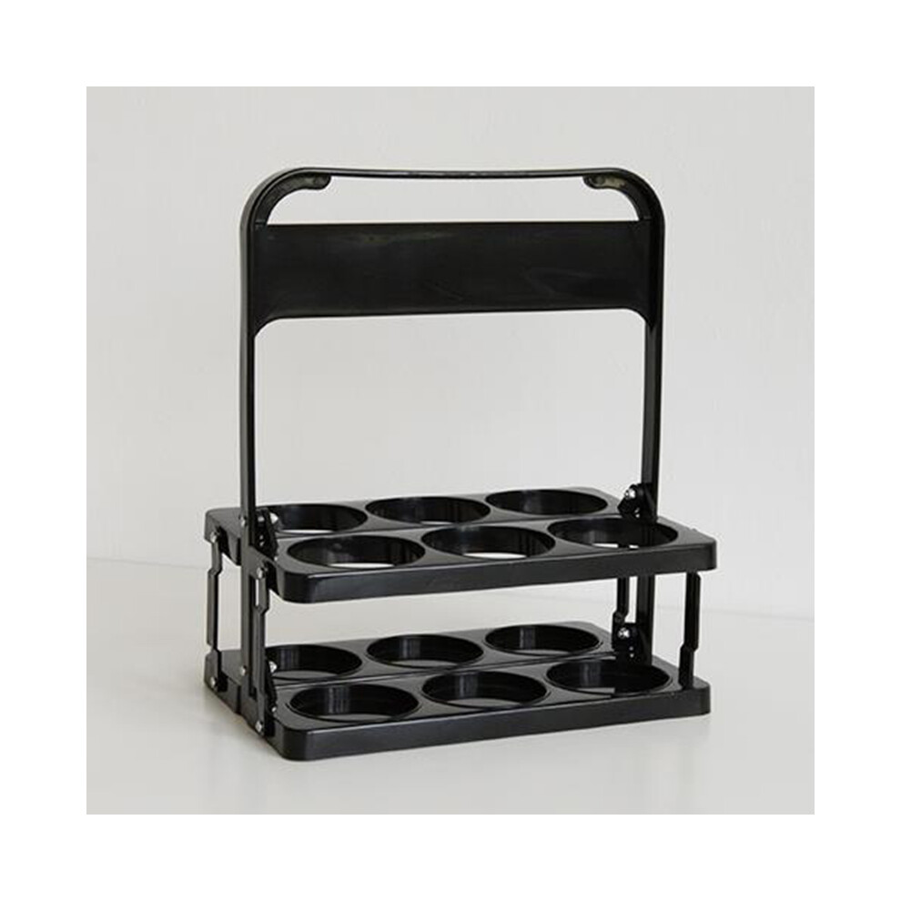 Portable Beer Bottle Rack Pure Color Foldable Beverage Storage Rack Picnic Beer Handle Basket 9183899068519