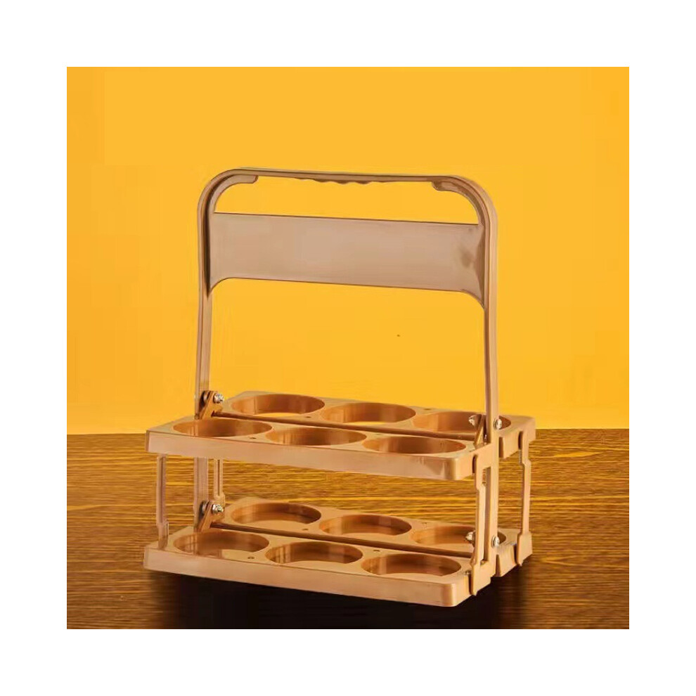 Portable Beer Bottle Rack Pure Color Foldable Beverage Storage Rack Picnic Beer Handle Basket 9183899068526