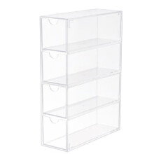 4 Drawers Eyeglass Storage Organizer Box Clear Acrylic Stackable Sunglasses Display Holder Organizer for Makeup Office Items