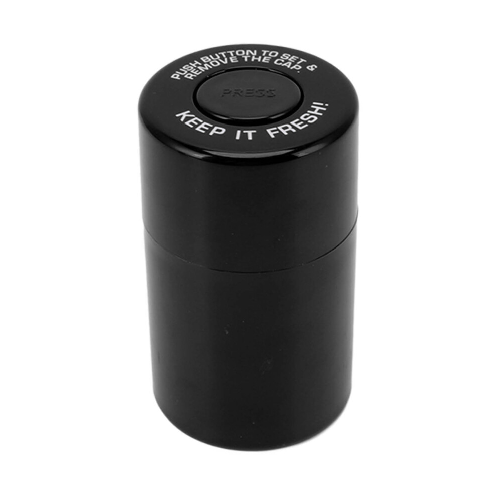 Black Round Plastic Airtight Stash Jar Smell Proof Tobacco Herb Storage Case Sealed Tank Container For Outdoor Travel