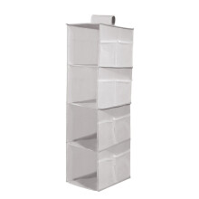 Hanging storage shelves, 4 compartments Hanging shelves fabric hanging shelf for children's room-storage column also for hallway or bedroom, Gray ,L