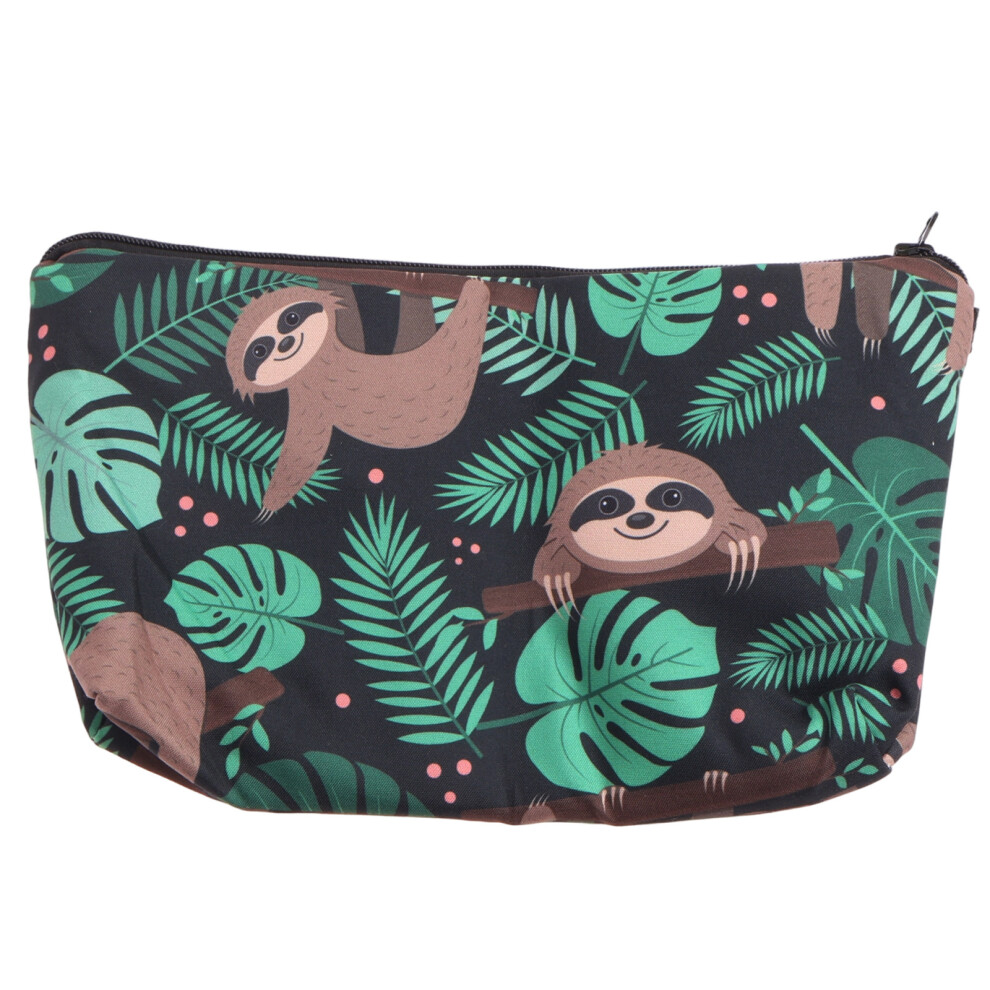 Women's Cosmetic Bag, Teen Girls' Toiletry Organizer Storage Beauty Makeup, Casual Waterproof Travel Pouch for Girls with Sloth Pattern
