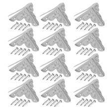12pcs Sliver Wooden Box Jewelry Gift Case Corner Decorative Protectors Iron Edge Cover Guard