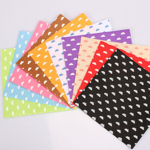 10Pcs Cloud Pattern Handcraft Non woven Fabric Craft Square Sheet DIY Material (15*15cm) 1