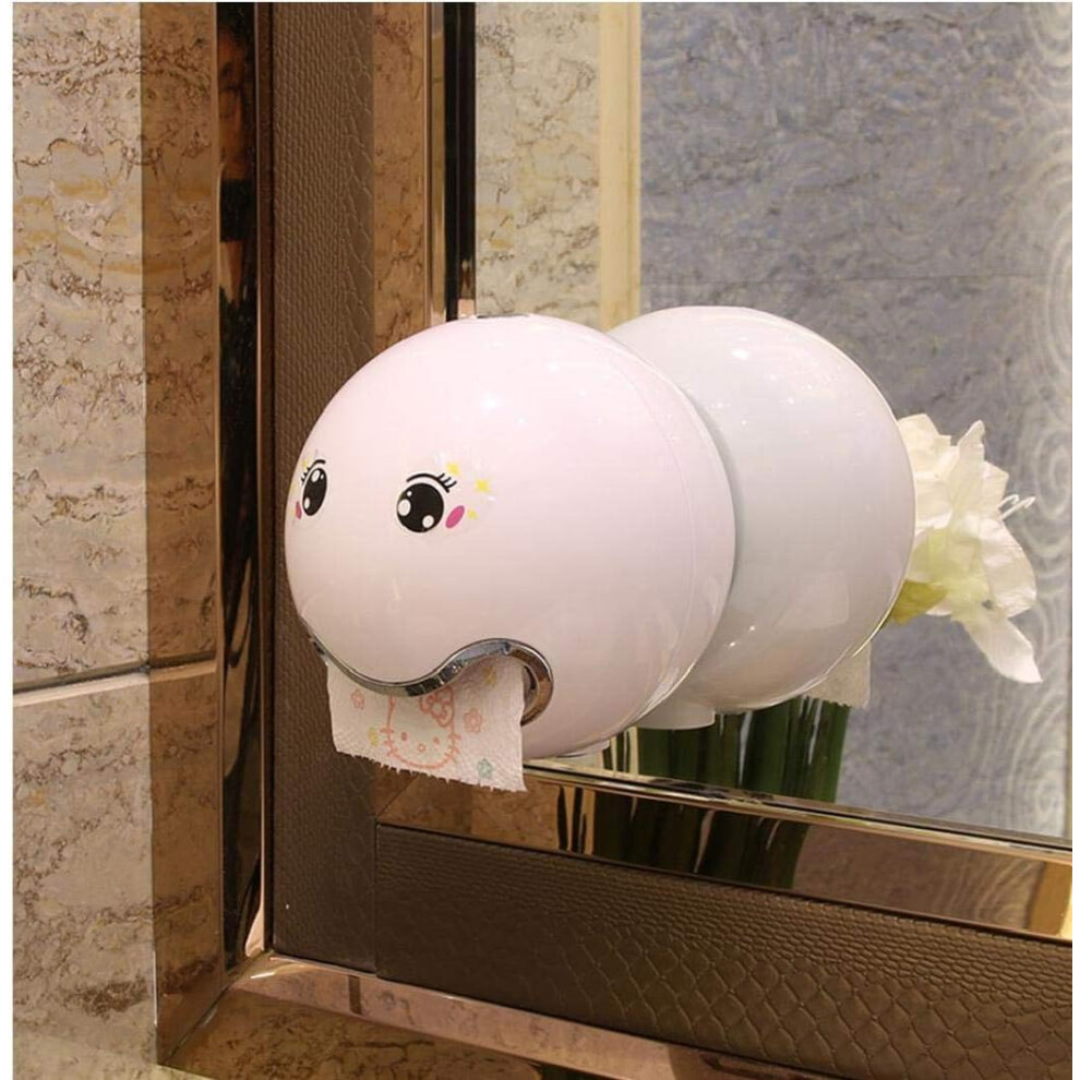 Tissue Paper Box Ball Shape Cute Toilet Roll Holder for Bathroom - White-image-OPC-PMHG2NF-NEW