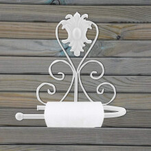 Toilet Paper Holder Wall Mounted Vintage Toilet Paper Roll Towel Hanger Bathroom Roll Holder (White)