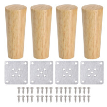 Set of 4 Wooden Furniture Legs, 15 cm Replacement Sofa Feet, Coffee Table Legs for Bed, Wardrobe, Bench, TV Unit