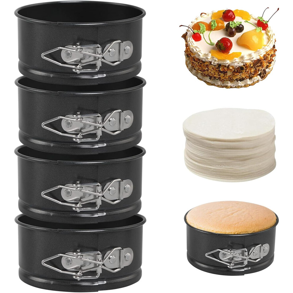 Bellestyle 4-piece circular cake mold, non stick cake mold kit, stainless steel circular hinge mold, hinged cake mold with detachable bottom-image-OPC-PMHG5PJ-NEW