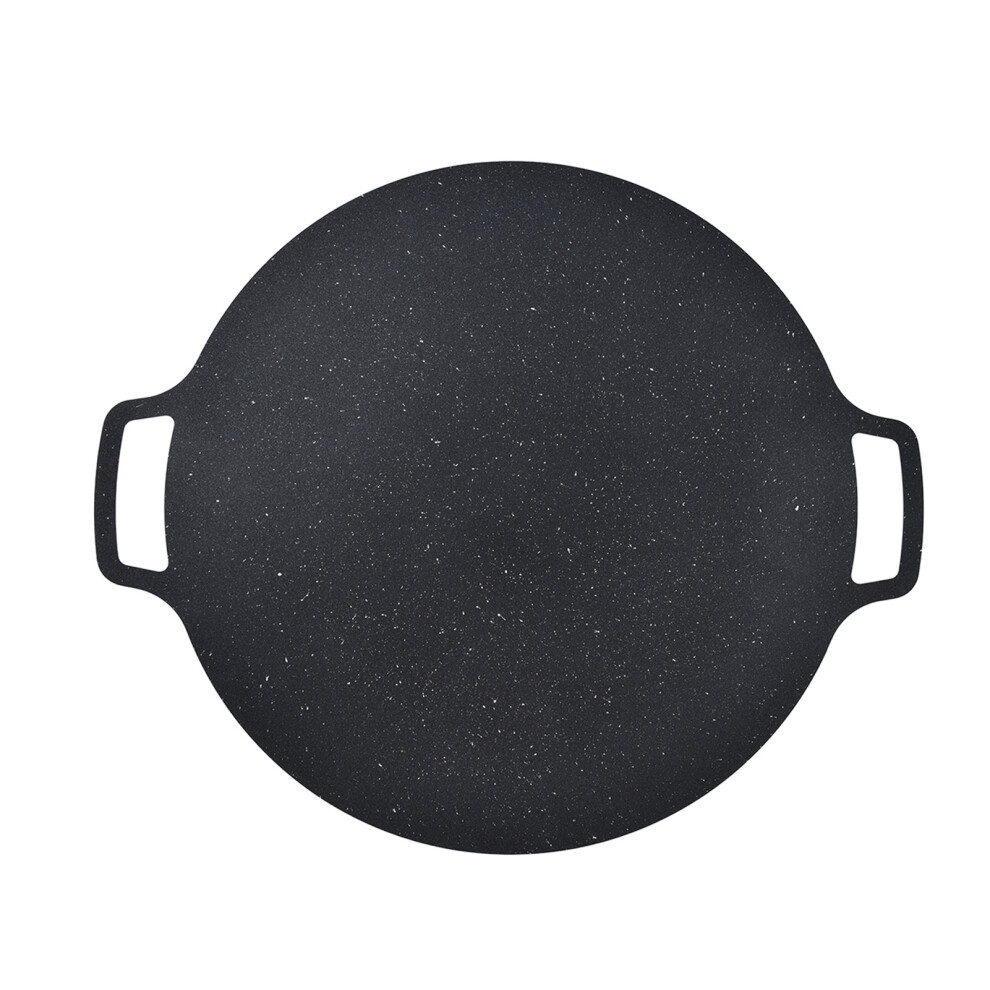 Korean BBQ Grill Pan Iron Nonstick Heat Resistant Round Grilling Tray for Pork Belly Pancakes 30cm/11.81in-image-OPC-PMHG5RK-NEW