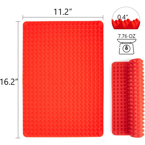 1pack Silicone Baking Mat Non-Stick Reusable Flexible Heat Resistant,Red 2