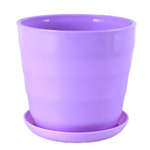 1pcs Purple Flower Pot Flexible Round Modern Planter with Removable Tray for Gardening Office Balcony