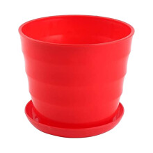 Flower Pot Flexible Round Modern Planter with Removable Tray for Gardening Office Balcony