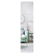 4-Pack Self-Adhesive Mirrors, 20 x 20 cm Acrylic Mirror Stickers for Doors, Flexible Square Wall Mirror Decals, Decorative Mirrors for Home