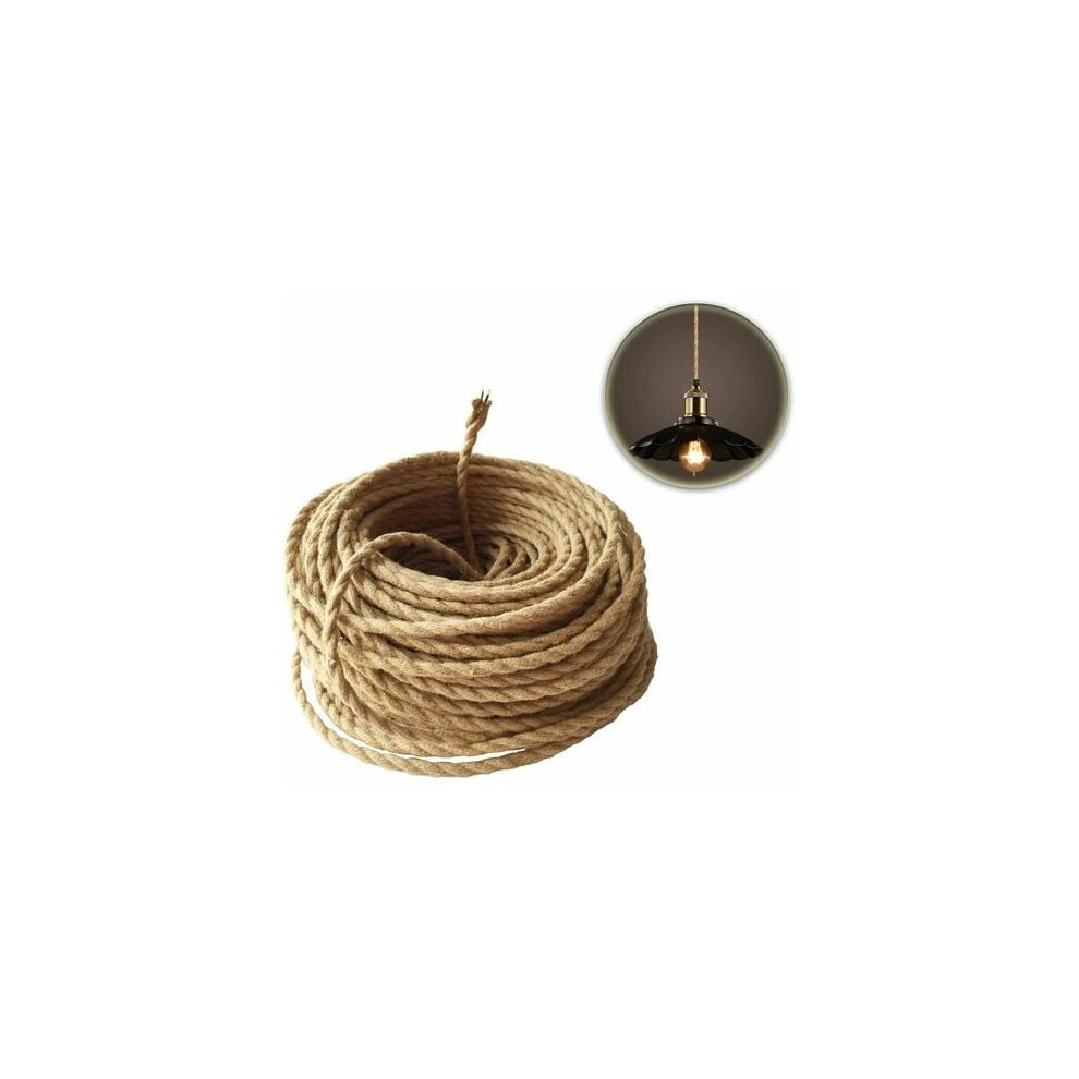 Retro Fabric Electrical Wire Twisted Braided Hemp Rope Cable 2 Cores (2X0.75mmâ²) For Hanging Lamp Accessories 20M 9183899118160