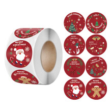 500PCS Christmas Stickers Roll 1.5 in Envelope Seals Round Paper Merry Chirstmas Sticker Large, Red