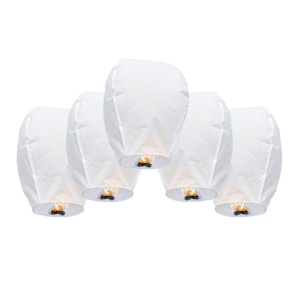 Chinese Lanterns Lanterns Biodegradable Fire Resistant Paper Lantern Chinese Wish Lanterns White