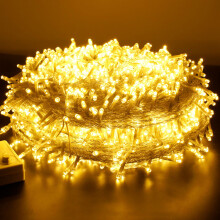 300 LED String Lights Indoor Outdoor, Clear Wire Warm White Christmas Lights , Plug in Fairy String Lights for Bedroom Garden