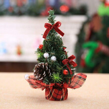 Christmas Tree Mini Artificial Christmas Tree Miniature Decoration Table Christmas Ornaments (Red, 20CM)