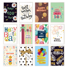 Cards with Envelopes -12 Interesting and Creative Neutral Thanks Cards with 6 Unique Designs - Folded 3.9 x 5.9 Greeting Cards Thank You
