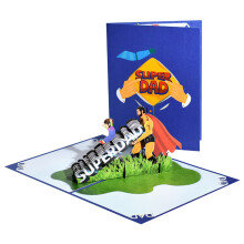 Father Day Card, Super Dad Birthday Pop Up Card, Get Well Soon Card - The Good 3D Handmade Gifts For Your Daddy, Grandpa on Any Occasion