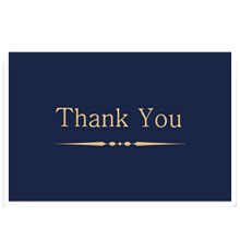 Thank You Cards with Envelopes blue and gold Foil Designs - Blank Thank You Notes with Envelopes