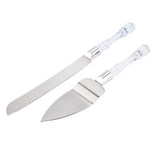 2Pcs Stainless Steel Cake Shovel Cutter Knife Set Wedding Cake Spatula Baking Kitchen Tool