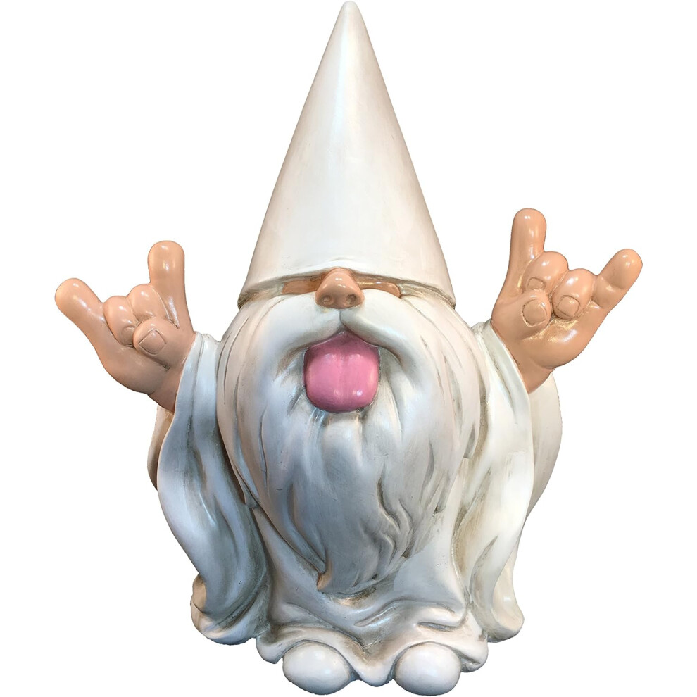 Rocker Gnome-Will Rock Your Fairy Garden and Garden Gnomes 10 Inches Tall Garden Gnome Figurine
