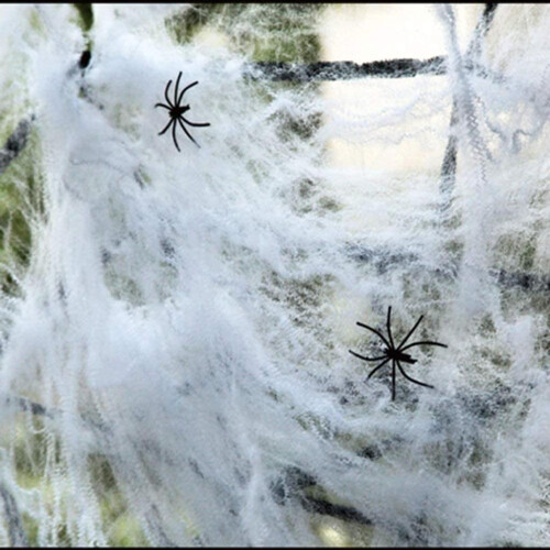 5 Set Halloween Cobweb Decoration Spider Web with 2 Spiders (White) 2