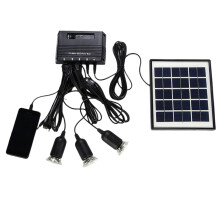 Solar Panel Lighting Kit Portable Multifunction Solar Generator Lighting Kit for Indoor Emergency Outdoor Fishing