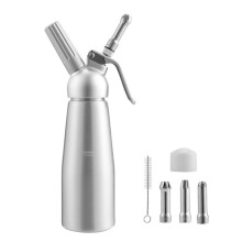 Professional 500ml Aluminum and Stainless Steel Whipper Siphon Cream Dispenser for Mousses and Creams