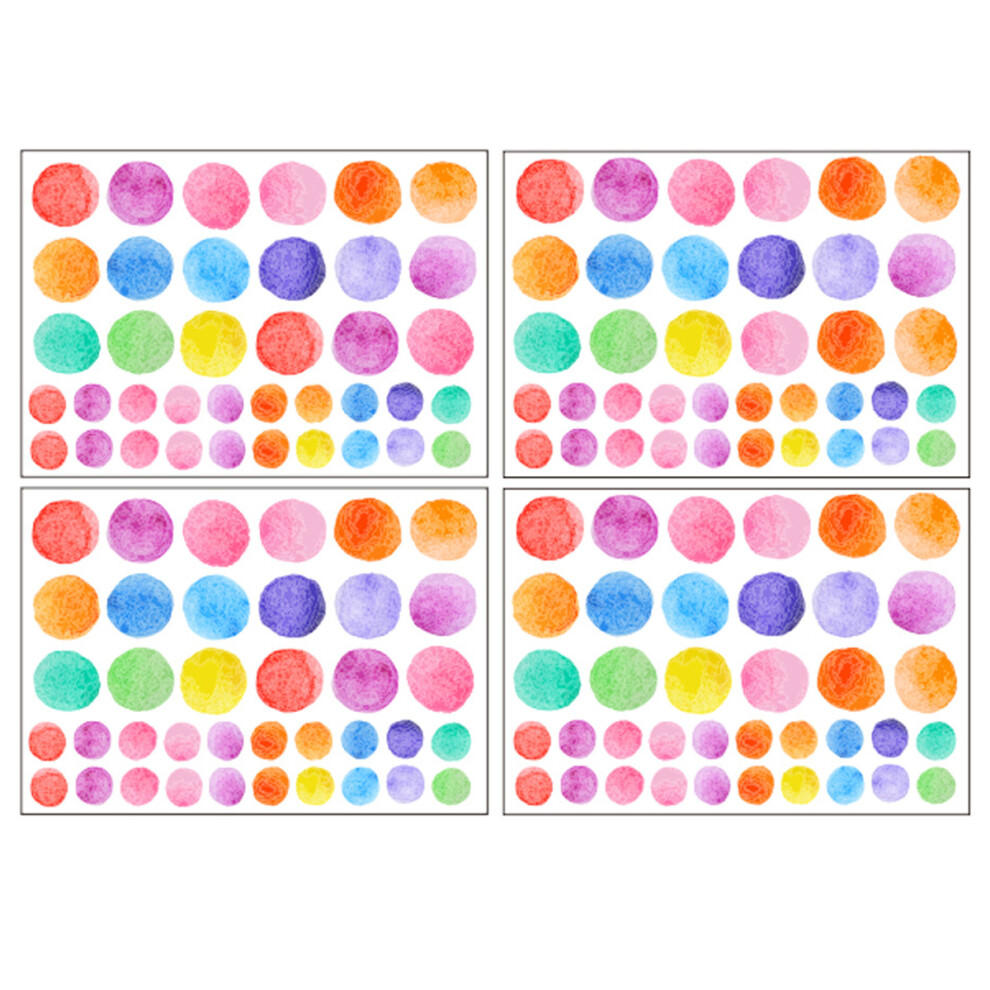 Colorful Dot Decal, Watercolor Polka Dots Wall Sticker for Nursery, Multicolor Circle Window Clings Decoration