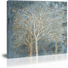Tree Wall Art Decor Blue White Modern Abstract Canvas Painting Prints Pictures Artwork Home Decor for Kitchen Living Room Dining Room