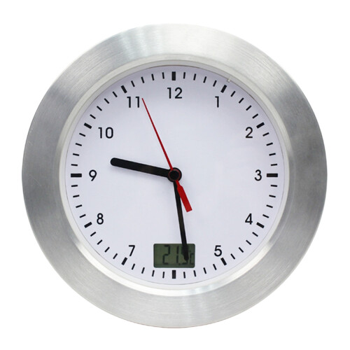 8020114 Radio Controlled Clock "MyTime Bath" with Temperature Display - White