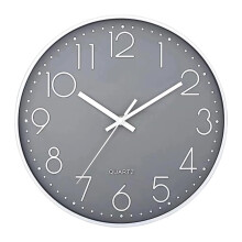 30 cm Modern Quartz Silent Wall Clock Sweeping Second No Ticking Analogue Wall Clock Decor for Living Room, Room, Office (Grey)