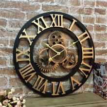 Silent 3D European Style Retro Creative Industrial Wall Clock Gear Art Personality Living Room Decoration Clock 30cm