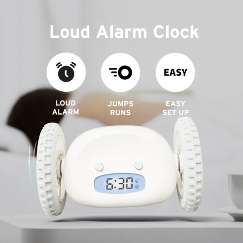 The Original Runaway Alarm Clock on Wheels, Gold 2