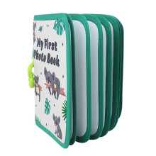 Baby Photo Album, Baby Memory Book for 10 x 15 cm Photos, Soft Fabric Photo Book with Milestone Cards, Newborn Gift Set (A)