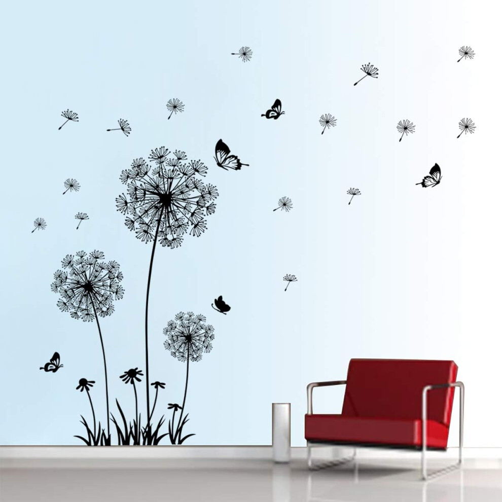 Wall Stickers Dandelion and Butterfly Wall Sticker Bedroom Living Room Office Wall Decoration
