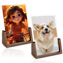 4x6 Picture Frame Set of 2, Rustic U-shaped Double Sided Frames Made to Display 4 by 6 Photos