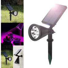 Solar Plant Lamp LED Growth Plant Light, with 4 LED Plant Light Adjustable Flexible 90 Degree Solar Light