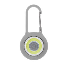 Lightweight LED Walking Light Safety Lamp with Carabiner for Night Running Cycling,Gray