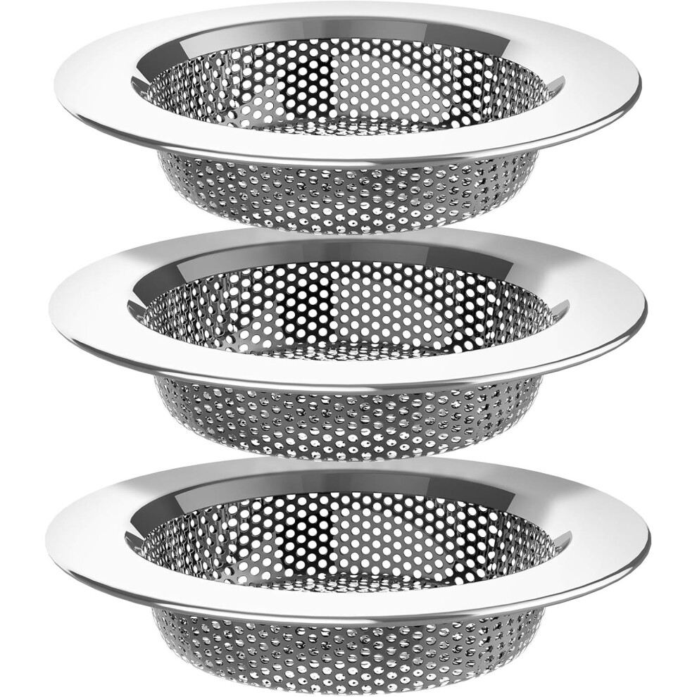 Set Of 3 Stainless Steel Kitchen Sink Strainers - Dishwasher Safe 9183899178119