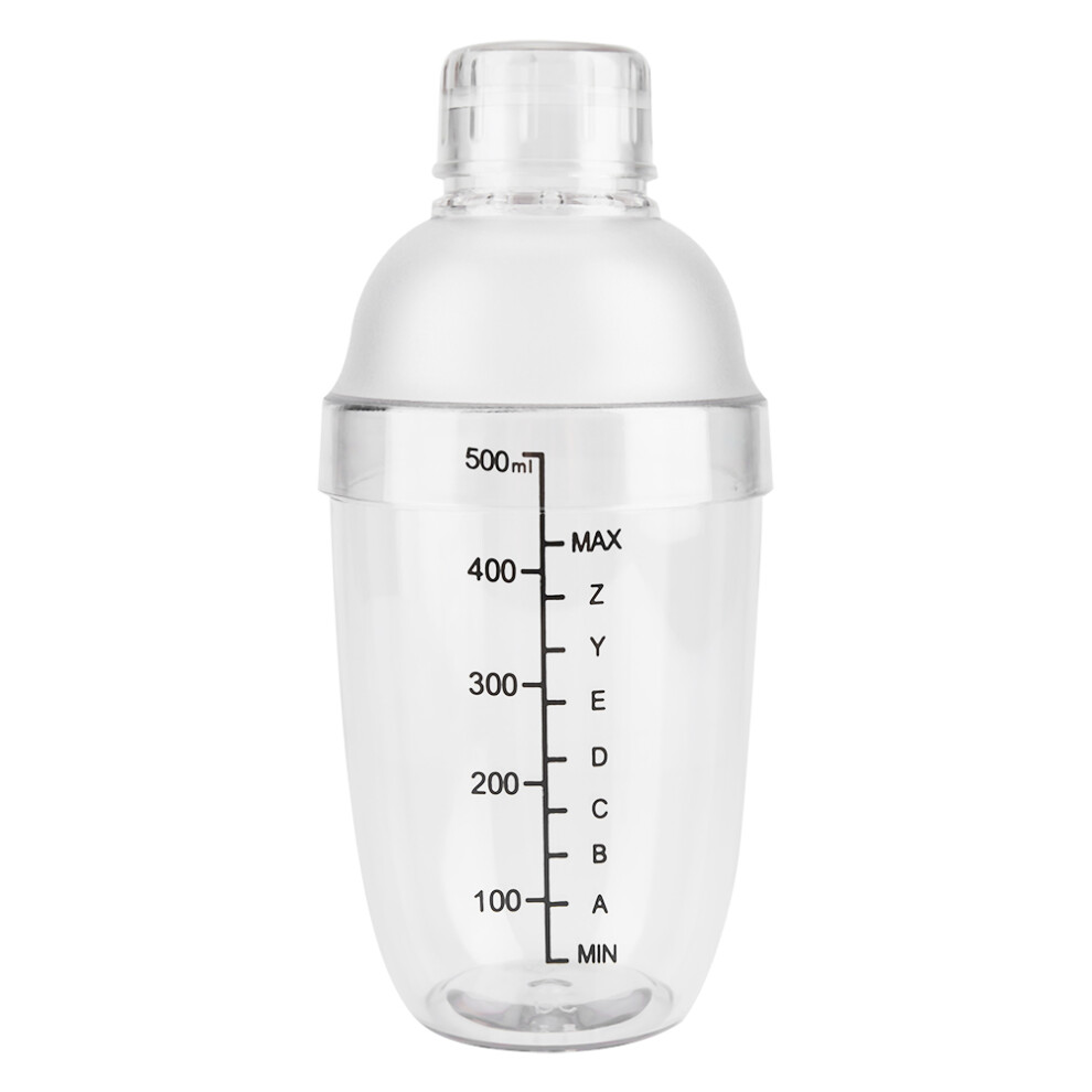 Anti leakage Transparent PC Resin Cocktail Shaker Mixer with Scale Bar Tool(500ml)-image-OPC-PMHGM78-NEW