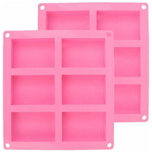 Silicone Mold, Soap Mold, 2pcs 6 Cavities DIY Rectangular Silicone Mold for Baking Cakes Chocolate Cookies Ice Cubes Homemade Crafts