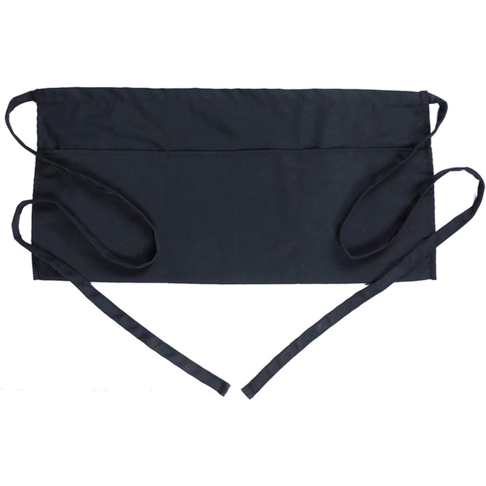 Server Aprons With 3 Pockets - Waist Apron Waiter Waitress Apron Water Resistant Added Long Waist Strap Reinforced Seams Half Apron For Women 9183899193761