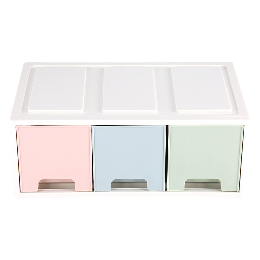 Colorful Desktop Storage Box with  Drawers Jewelry Holder Cabinets Decor,Three Frames-image-OPC-PMHGNK2-NEW